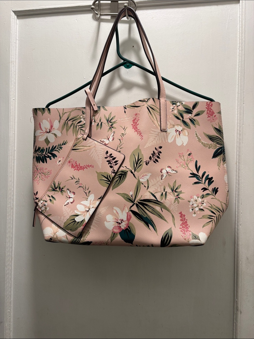 kate spade Pink Floral Tote with Matching Pouch